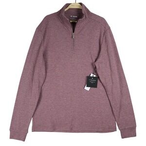 01 ALGO Quarter Zip Pullover Sweatshirt Mens Performance Striped Size S Sweater